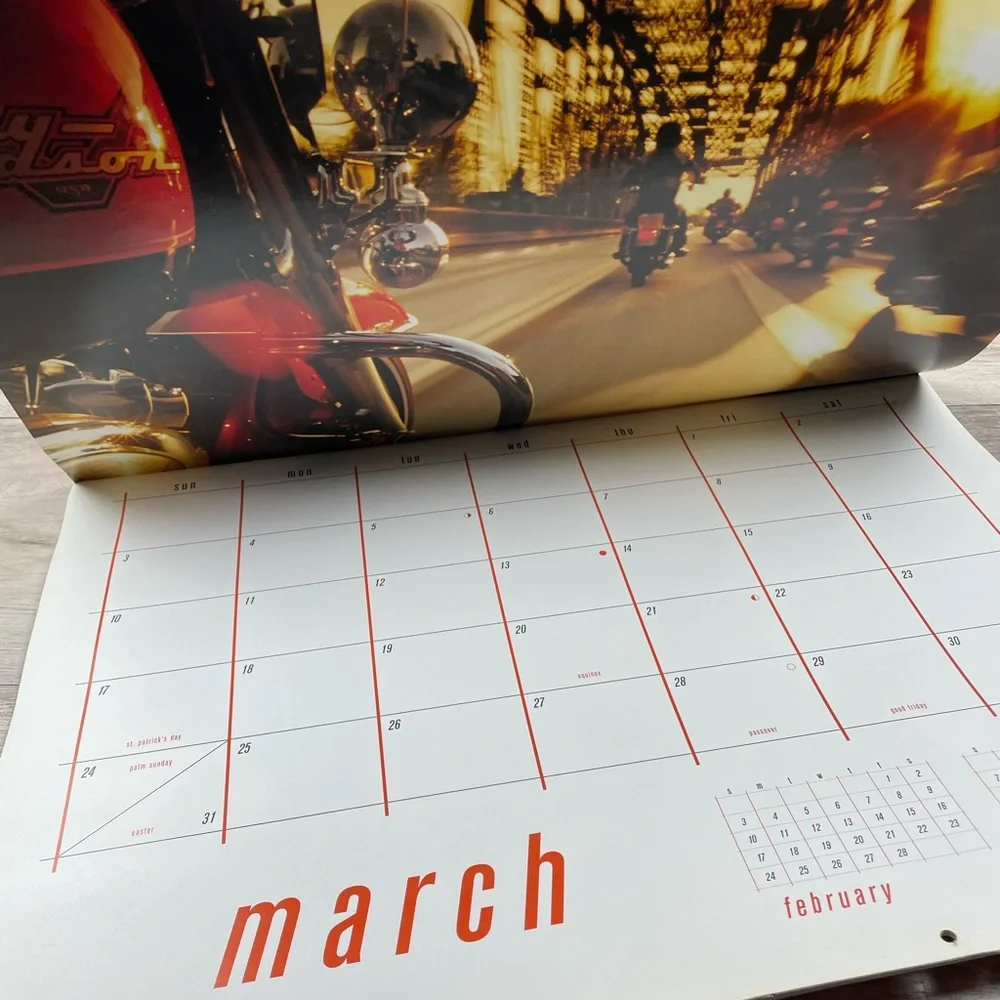 Harley Davidson 2002 Wall Calendar Motorcycles Use Again in 2030! Y2K